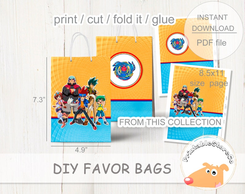 Beyblade Digital Toppers Printable, Beyblade Digital Tags, Bey Blade ...