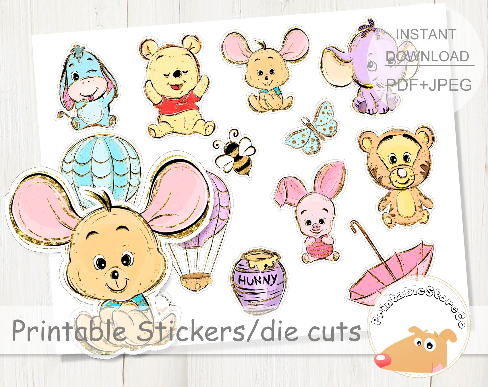 Cute Baby Animals Stickers Printable Baby New Mom Planner Etsy