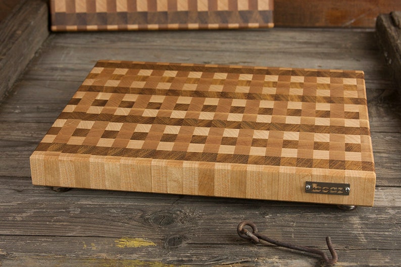 Wood Board Cutting Board Light Brown Solid Wood Serving Board End Grain Cutting board Wood Anniversary Gift Chef Gift Iroko birch maple