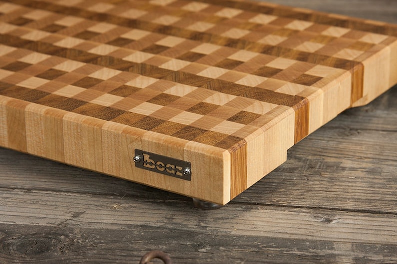 Wood Board Cutting Board Light Brown Solid Wood Serving Board End Grain Cutting board Wood Anniversary Gift Chef Gift Iroko birch maple