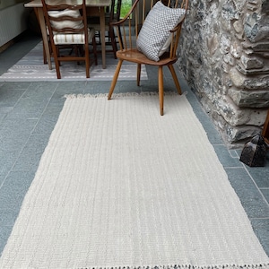 TARKARLI Natural Rug Cotton Textured and Hand Woven