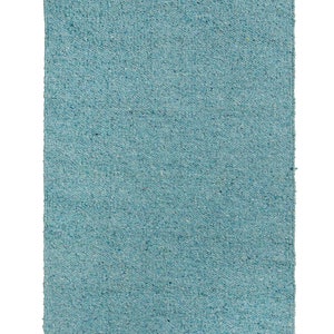 Plain Cotton Yarn Recycled Rug In Turquoise Two Sizes Available 60 cm x 90 cm or 75 cm x 135 cm