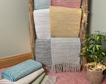 Hush Hand Loomed Soft Cotton Rug in Muted Colours