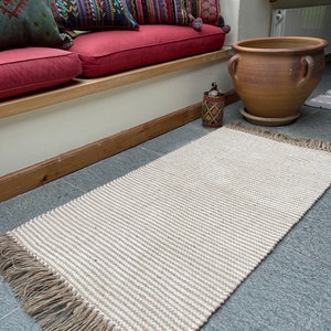 Colva Beige Natural Stripe Cotton Jute Rug Available in Small Medium Large Sizes image 8