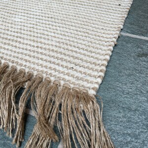 Colva Beige Natural Stripe Cotton Jute Rug Available in Small Medium Large Sizes image 9