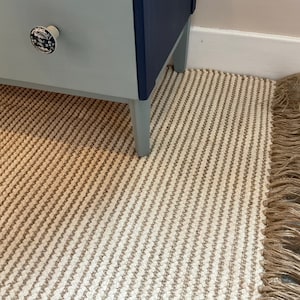 Colva Beige Natural Stripe Cotton Jute Rug Available in Small Medium Large Sizes image 4