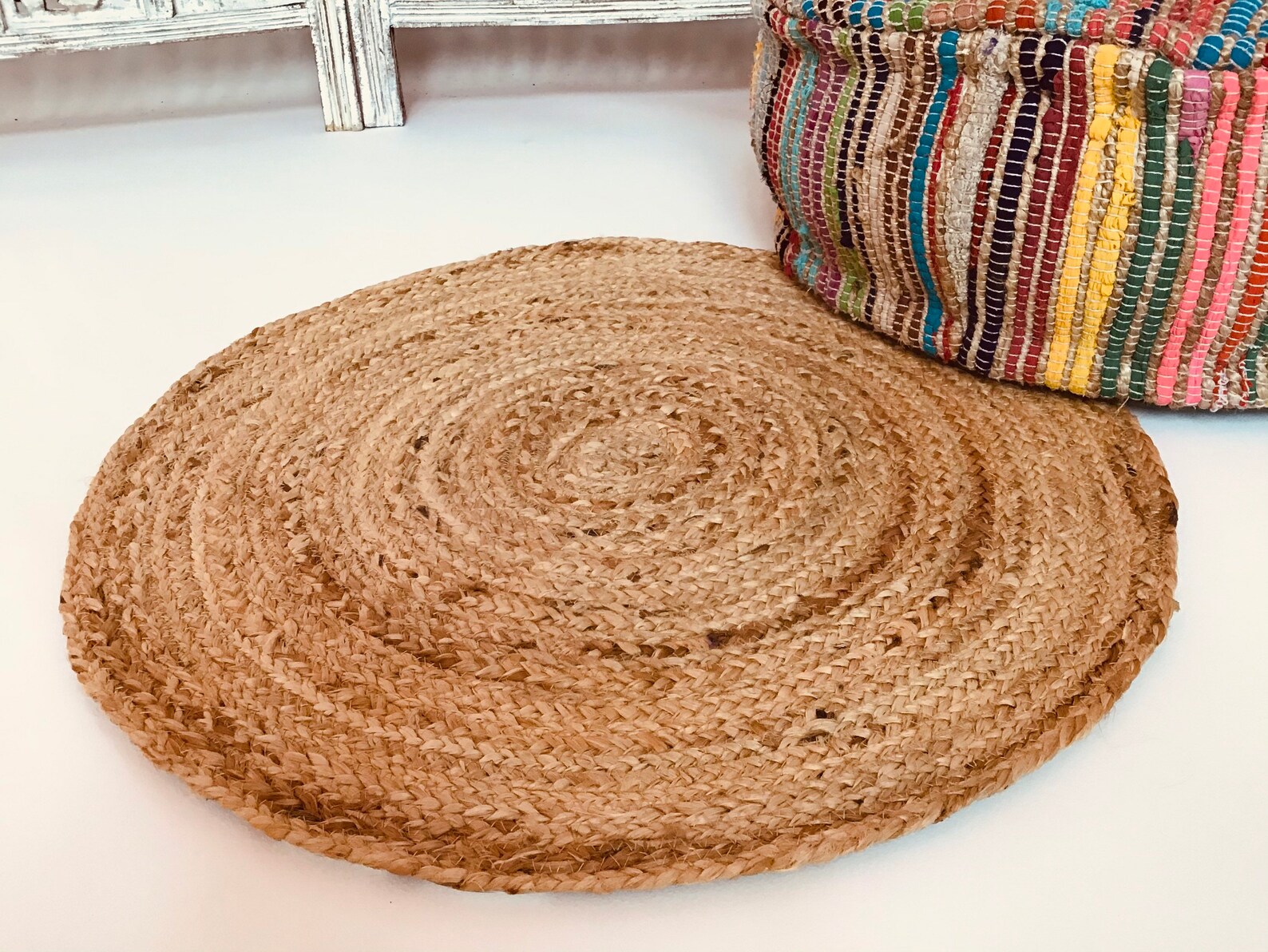DHAKA Braided Round Rug Hand Woven With Natural Indian Jute Etsy UK