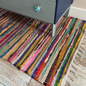 Shanti Small Medium Multicolour GoodWeave Chindi Recycled Rag Rug