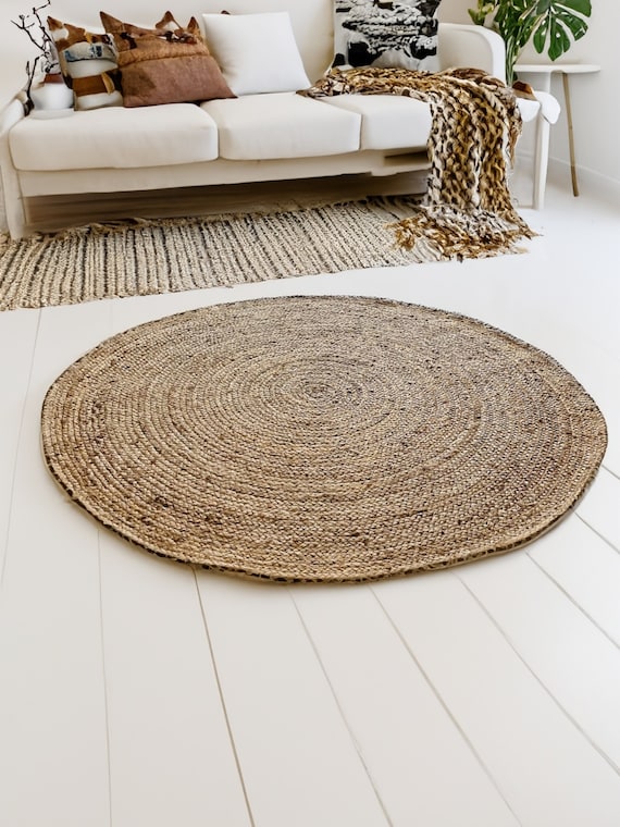 Hand-woven Beige Natural Fibre Jute Rug 120cm X 180cm -  Canada