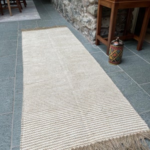 Colva Beige Natural Stripe Cotton Jute Rug Available in Small Medium Large Sizes image 7