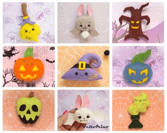 Felt Halloween ornaments, Halloween ornaments for tree, Halloween bat ornament, Poison apple decor, Pumpkin ornament, Poison ornament