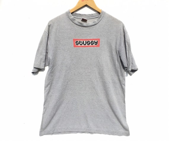 90s Stussy Box Logo Vintage Shirt, 90s Clothing, V