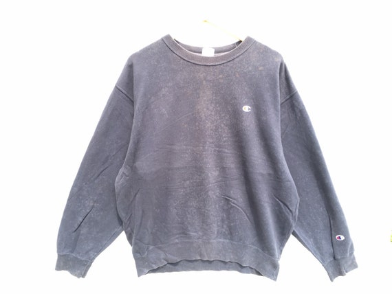 Distressed Bleached Champion Sweatshirt Brown Size