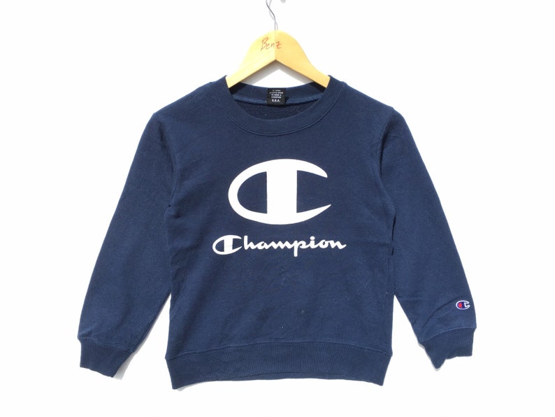 Vintage Sweatshirt Kids Champion Script Sweatshirt Size Medium Vintage Clothing Champion Sweatshirt