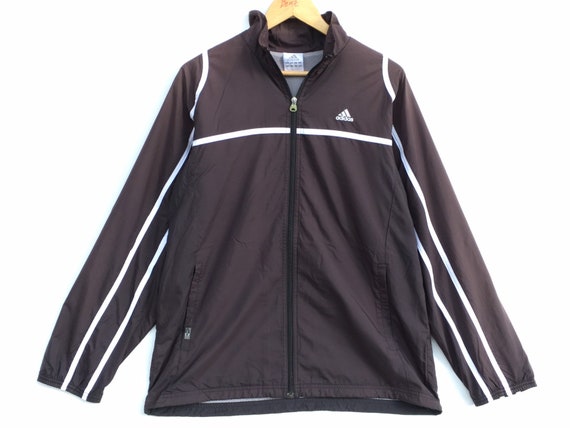 Adidas Black Windbreaker Jacket Size Large, Vintag
