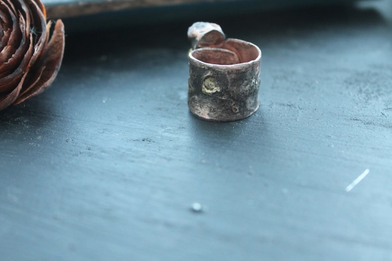 ring artisan ring Amethyst and quartz ring copper ring amethyst crystal artisan jewerly mix metal copper and brass copper gift