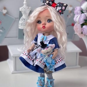 Fantasy OOAK BJD Doll, Alice Inspired Art Doll, Collector Doll with Outfit, Custom Bjd Gift, Handmade Display Doll, Fairytale OOAK doll
