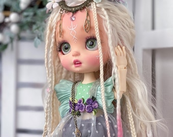 Elf OOAK BJD Doll, Art Forest Fairy Doll with Clothes, Birthday Gift for Daughter, Handmade Doll with Holiday Outfits, Doll for Home Decor