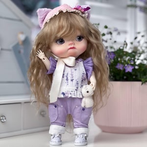 Handmade OOAK Art Doll, Collectible BJD with Clothes Set, Gift Ready Doll with Accessories, Artist Repainted Doll, Emotional Expression Doll