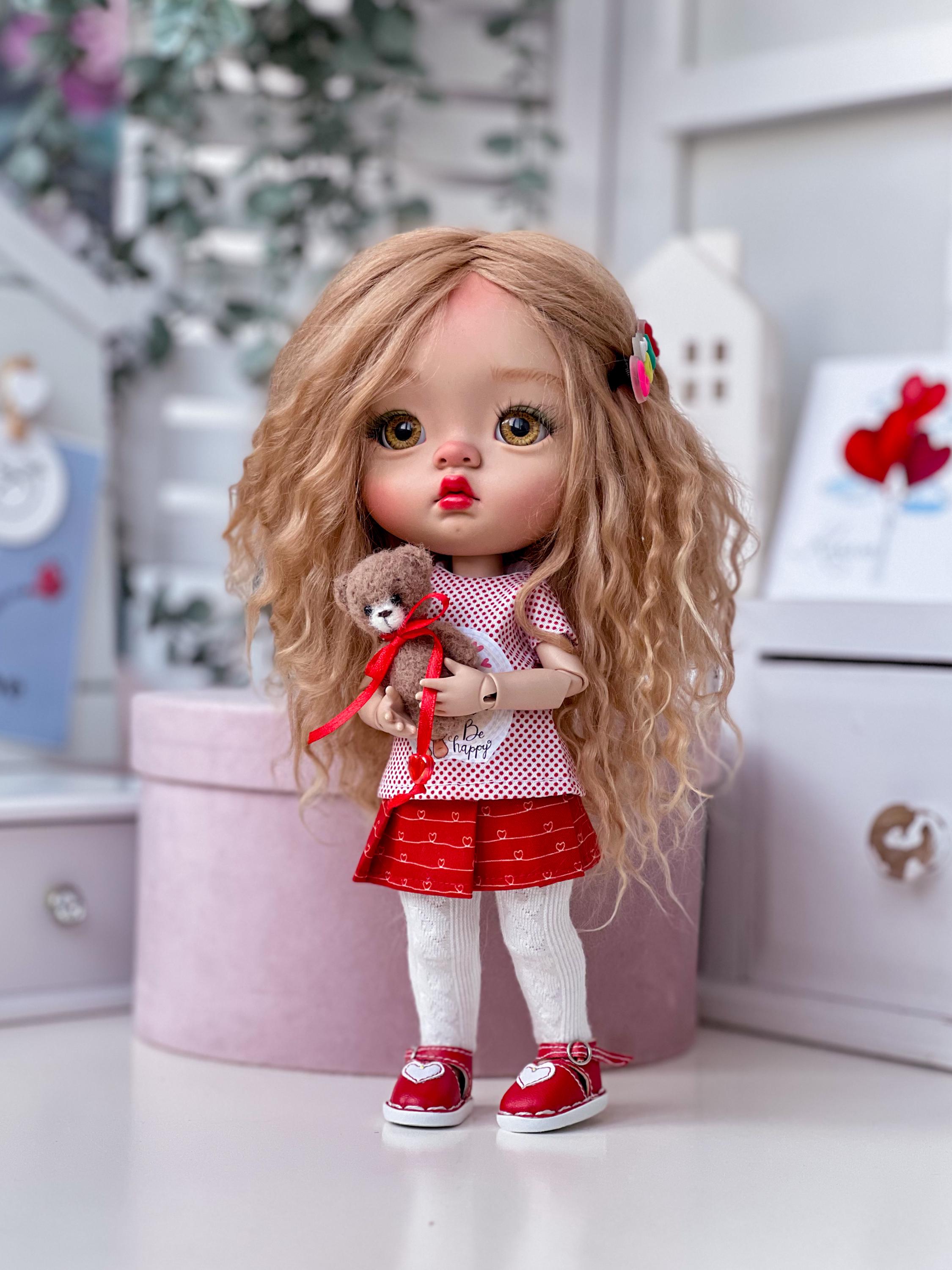 OOAK Romantic BJD Art Doll With Clothes, Handmade Ball Jointed