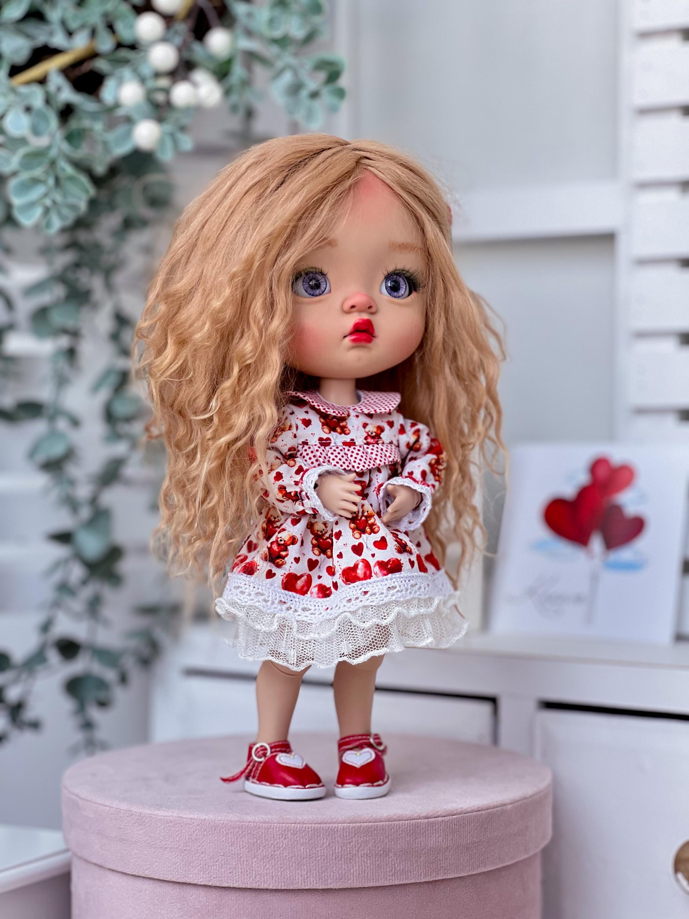 ☺︎︎ ハンドメイド  約8センチの女の子 ooak doll ✽.。. OOAK Romantic BJD Art Doll With Clothes, Handmade Ball Jointed
