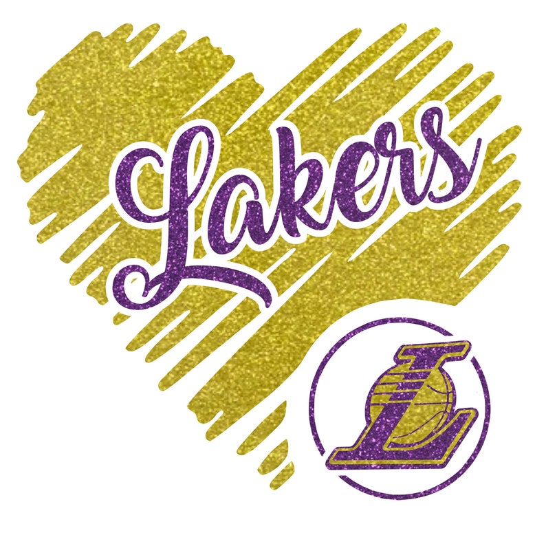 Lakers Glitter Heart SVG PNG Jpeg | Etsy