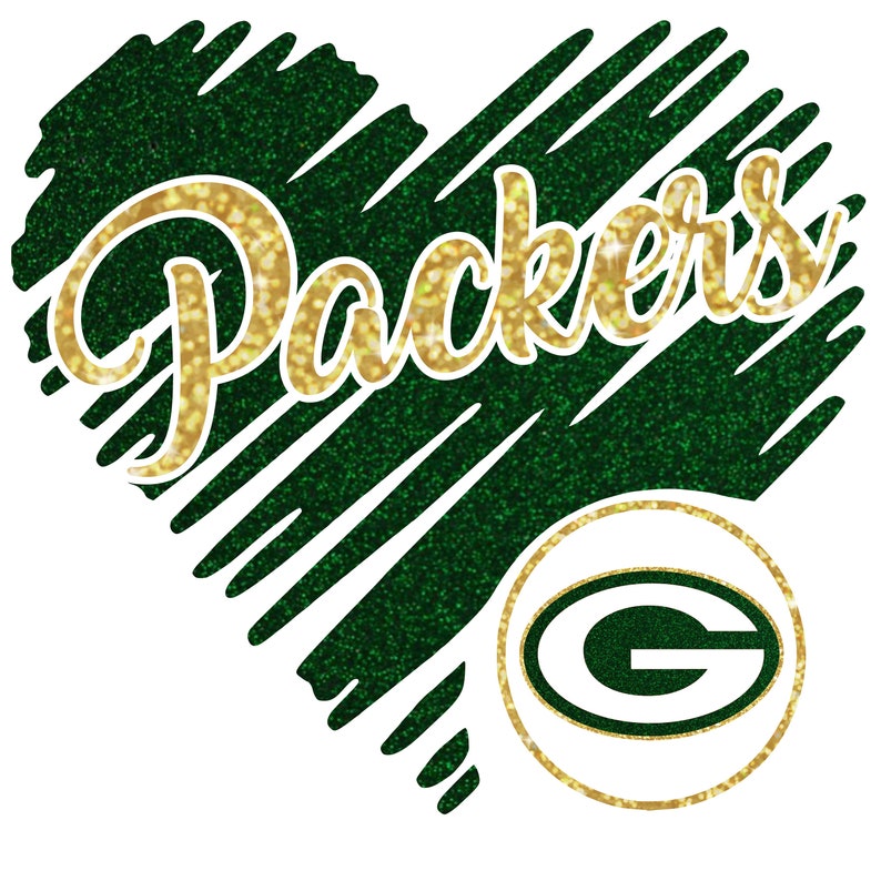 Download Packers Glitter Heart SVG PNG Jpeg | Etsy