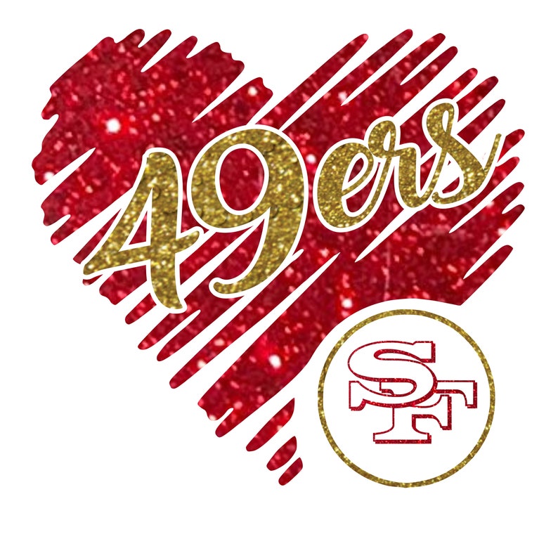 Download 49ers Glitter Heart SVG PNG | Etsy