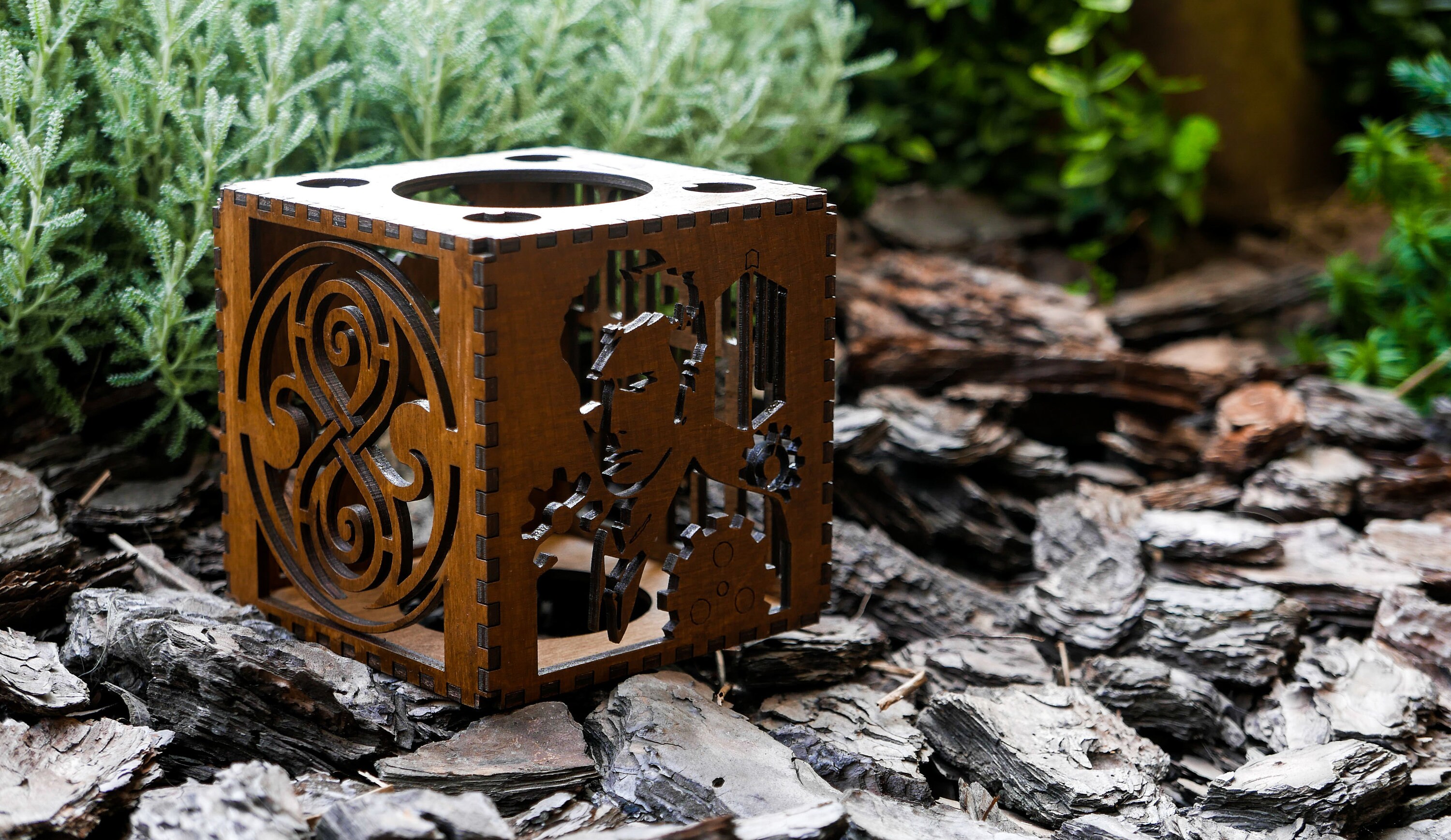 Wooden Candle Holder Wood Night Light Home Decor Shadow Box Etsy