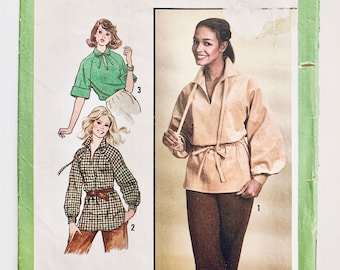 Vintage 1970’s Simplicity 8626 Women’s Pullover Tunic or Top Pattern, Sz14 B36” W28” H38”, Pre-cut