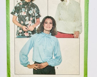 Vintage 1970s Simplicity 8293 Pullover Blouse Sewing Pattern, Sz M Pre-cut