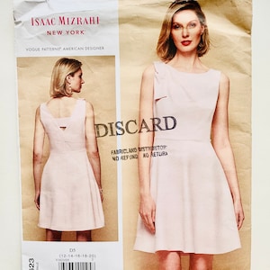 Vogue Designer Issac Mizrahi New York V1623, Women’s Dress Pattern, Sz (12-20), Uncut