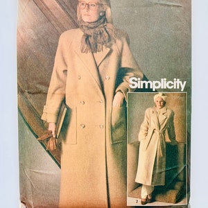 Vintage 1980’s Connoisseur Collection 6578, Women’s Lined Coat Pattern, Sz12 B34” W26 1/2” H36”, Uncut
