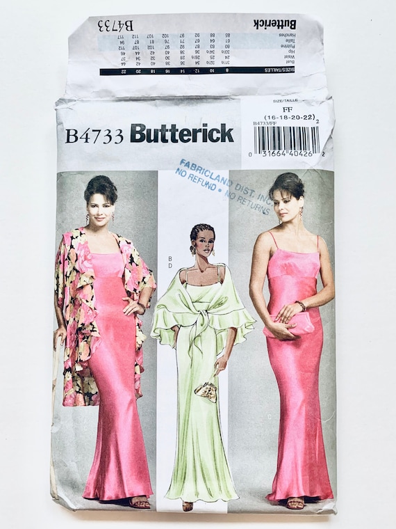 butterick evening dress patterns B7019 (PDF) | 1950s Misses' Dress