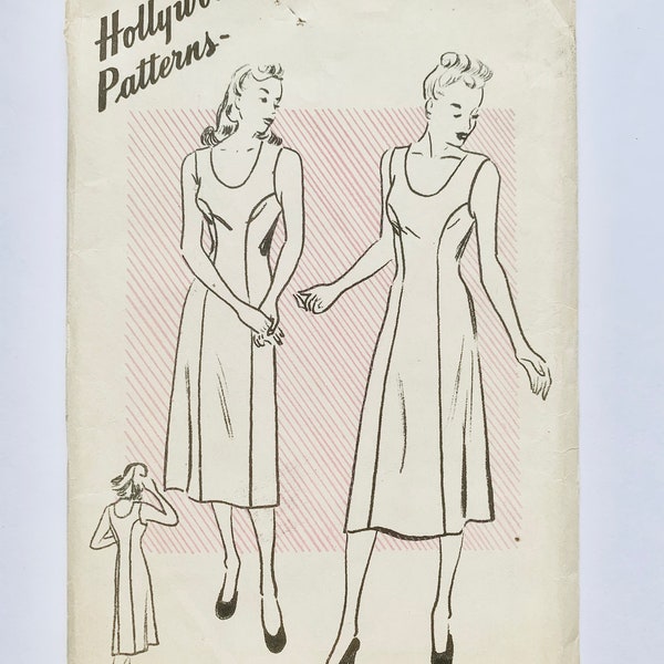 vintage 1940's Hollywood Patterns 863, Princess Seam Slip Pattern pour femmes, B42" H45, Inutilisé