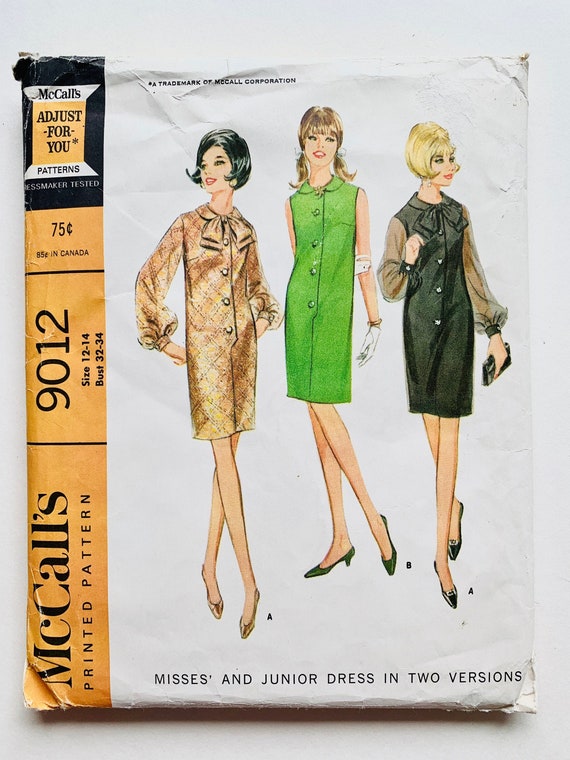 pre cut dress patterns Vintage 1960’s McCall’s 9012 Women’s Pattern, Sz (12-14), Pre-cut Chinese dress Home Casablanca 1974 2026 Bridal, Size:1-2Y (18) your digital PDF pattern