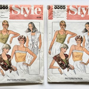 Vintage Pick-a-Size 1980’s Style 3385 Women’s Cover-Up & Camisole Pattern, Sz10 B32 1/2” W25” H34 1/2” or Sz12 B34” W26 1/2” H36”, Pre-cut