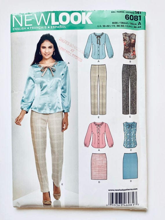 New Look 6081 Womens Blouse Top Skirts Pants Pattern Sz 10