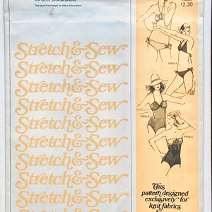 Vintage 1970’s Stretch & Sew Designed by Ann Person 1340, Women’s Bikinis and One-Piece Swimsuit Pattern, Sz B 30”-40” H32”-42”, Uncut