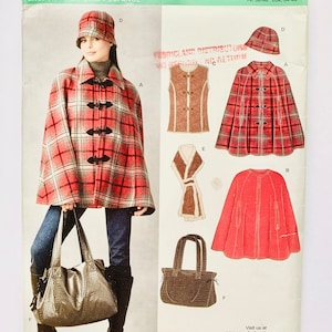 New Look 6658 Damen Cape, Weste, Fischerhut, Schal & Tasche Schnittmuster, Gr (8-18), ungeschnitten