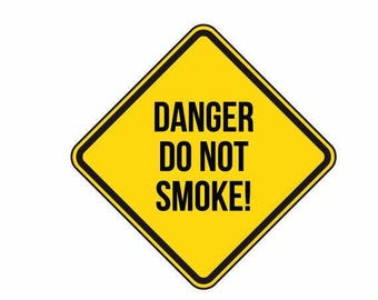 Pegatinas de vinilo "Peligro de no fumar", paquete de 6 calcomanías de advertencia de seguridad