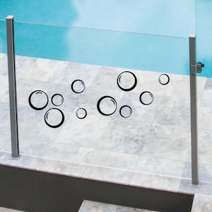 Glass Pool Fence Safety Decals School of fish stickers