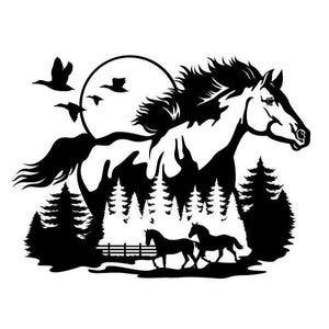 Large Horse sticker with trees and birds sign for horse float truck trailer