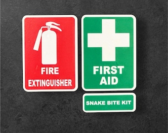 EHBO, brandblusser, sticker slangenbeetset voor voertuigen en ramen, borden