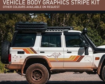 Custom LandCruiser Stripe Kit: Aussie 4WD Vinyl Decal for Overland Builds