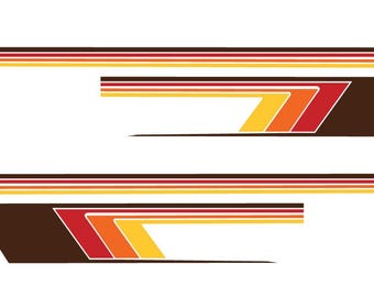 vehicle Side stripes retro colours suitable for landcruiser jeep van motorhome truck pinstripes