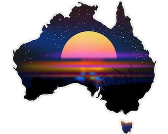 Colorful Australia Map Vehicle Sticker for Caravans & Motorhomes