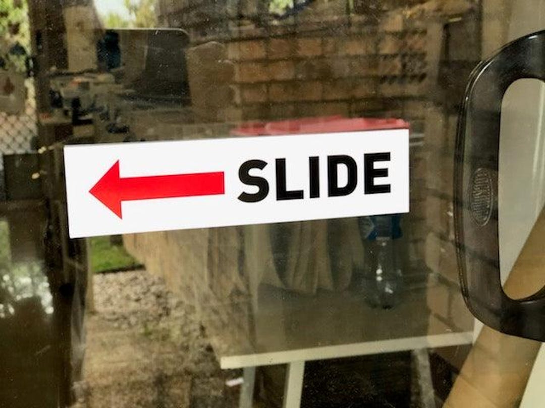 Sliding Sticker Slide Sticker for Glass Sliding Door Warning Sticker Decal Business ...