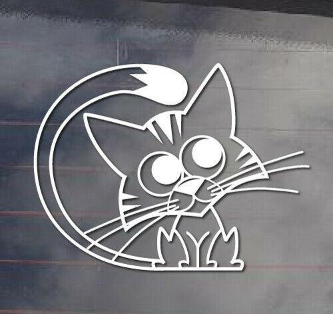 Cute Cat Car Sticker Decal Vinyl Window , Laptop, Vehicle - Etsy