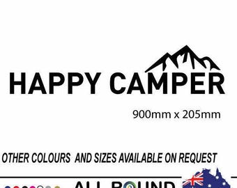 Happy Camper Rv Decal Sticker Campervan Rv Motorhome Sticker 900Mm X 205Mm